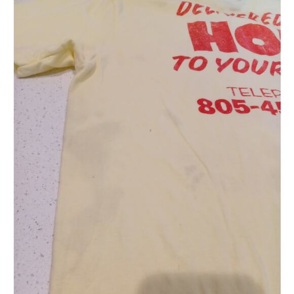 Stranger Things Surfer Boy Pizza Yellow Unisex T-Shirt Size L - Picture 6 of 7